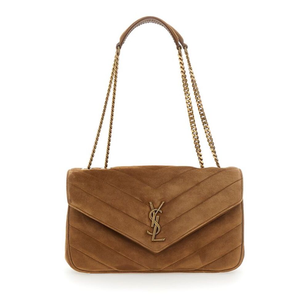 Saint Laurent Women Medium Loulou Chain Bag 7 Suede Satin Calf